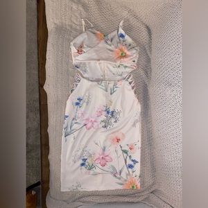 super cute floral dress with cutouts